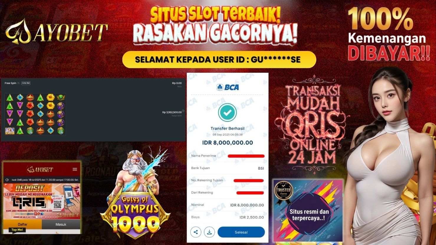 AYOBET JACKPOT SLOT GATES OF OLYMPUS 1000